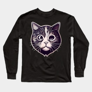 cat halloween sticker styles Galaxy Long Sleeve T-Shirt